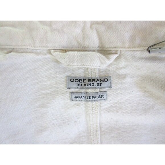 OOBE Brand Men's Button Front Canvas Cotton Chore Coat Natural White NWT - Picture 6 of 8
